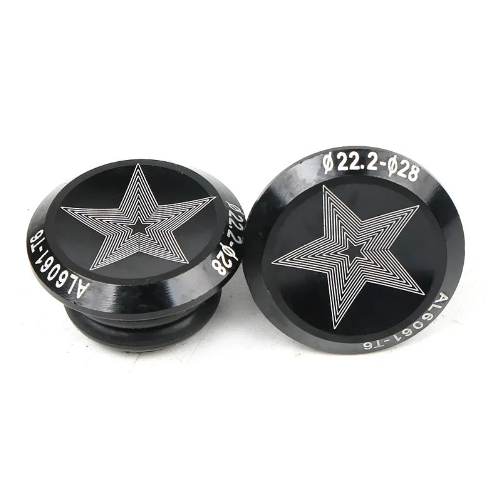 2pcs Bike Handlebar End Cap Aluminum Alloy Bike Handlebar End Cap For Inner Diameter 15-20mm Handlebar Cycling Bicycle Parts Oasis Select Black