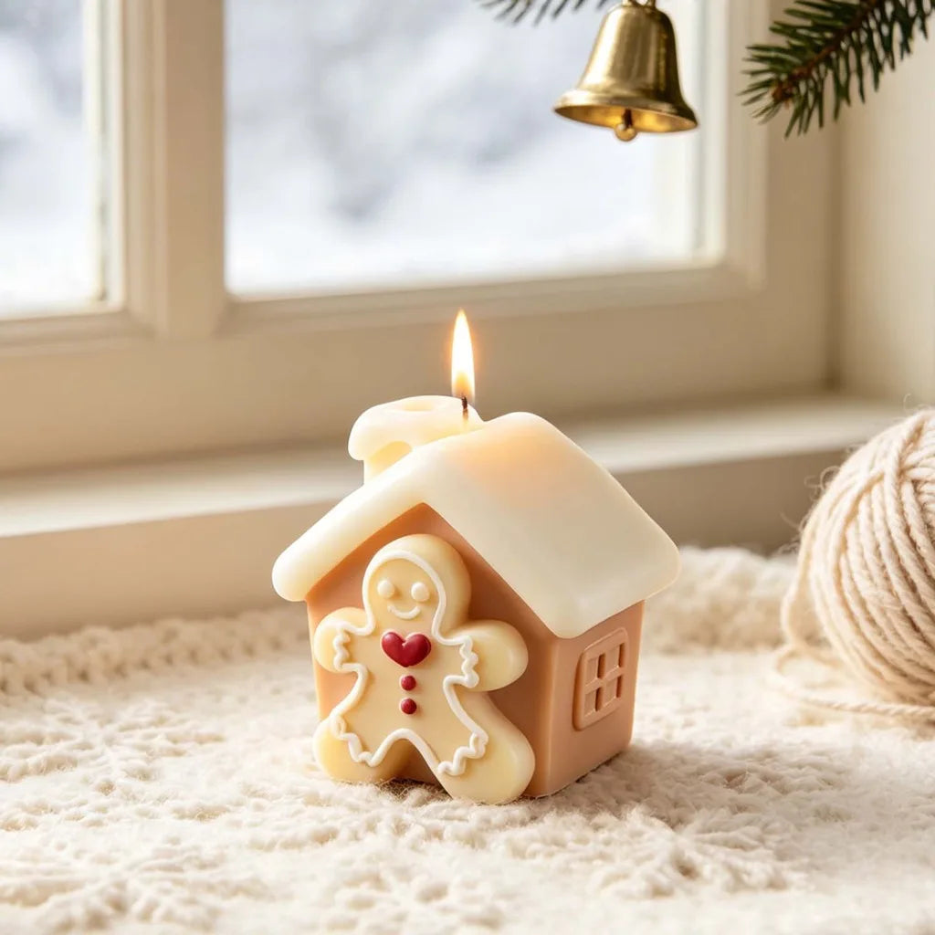 3d Gingerbread House Mold Gingerbread Shaped Silicone Candle Mold Christmas Decoration Mold Flexible For Holiday Decoration Home Oasis Select