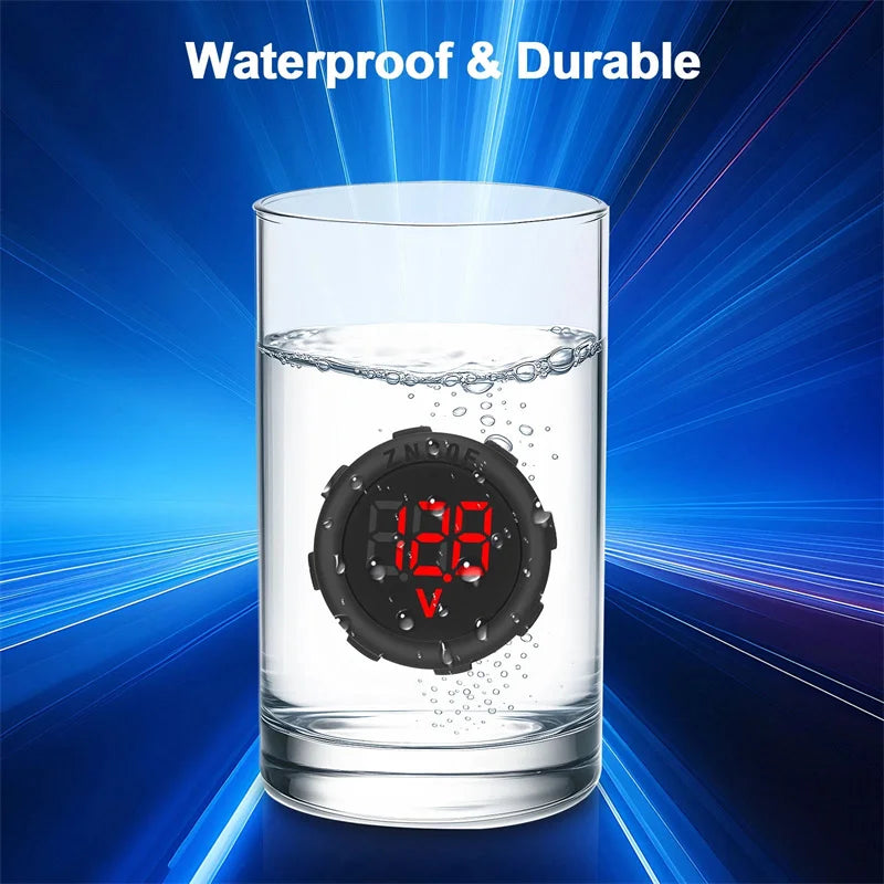 DC 4-100V LED Digital Display Circular Two-wire Voltmeter DC Digital Voltmeter Head Display Reverse Connection Protection Oasis Select