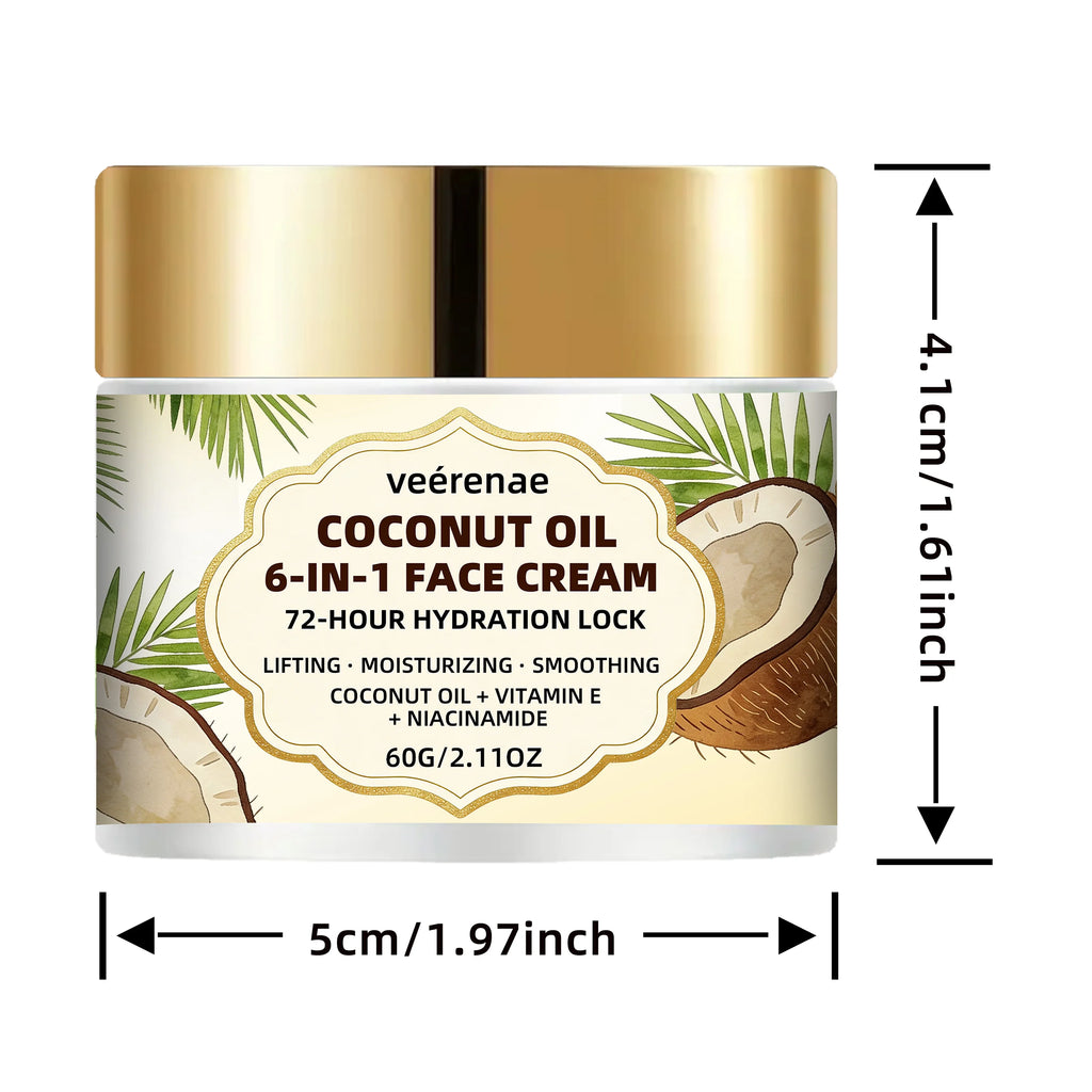 veérenae Coconut Oil 6-in-1 Face Cream – All Skin Types Face Moisturiser Oasis Select 60g