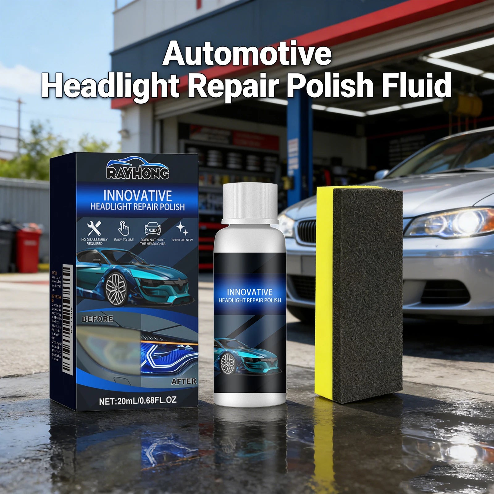 Car Headlight Polishing Liquid Car Headlamp Restoration Cleaning Agent Improves Nighttime Driving Safety Restore Clarity & Shine Oasis Select