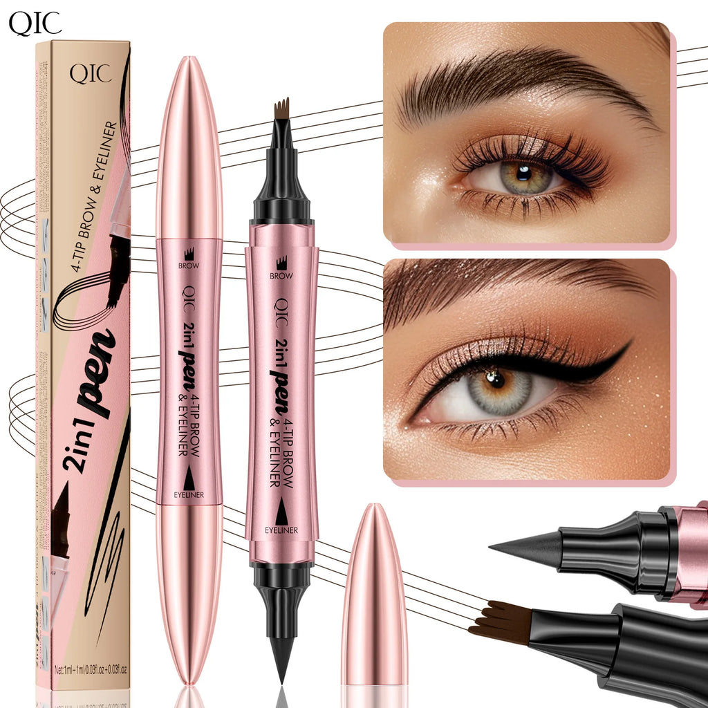 QIC 4-Split Tip Waterproof Liquid Eyebrow Pen – 4 Colors