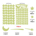 Luminous Moon Stars Wall Stickers for Kids room Bedroom Decor Glow in the dark Earth Wall Decals Noctilucent Stickers Home Decor Oasis Select 108 Stars Small