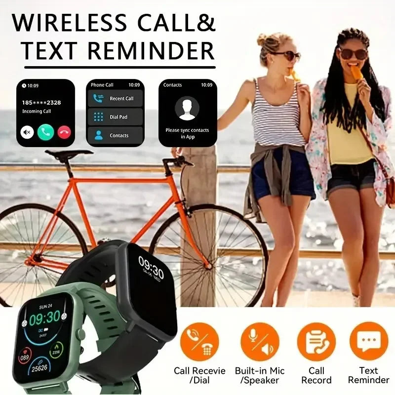 Smartwatch 1.83" Touch Screen – Calls, 100+ Sports & Heart Rate