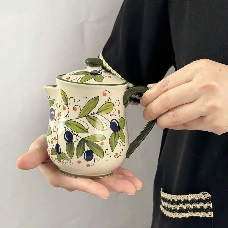 Nordic Ceramics Olive Oil Dispenser Embossed Oil Vinegar Can Household Kitchen Oil Vinegar Bottle Spice Jar Kitchen Products Oasis Select Olive Green