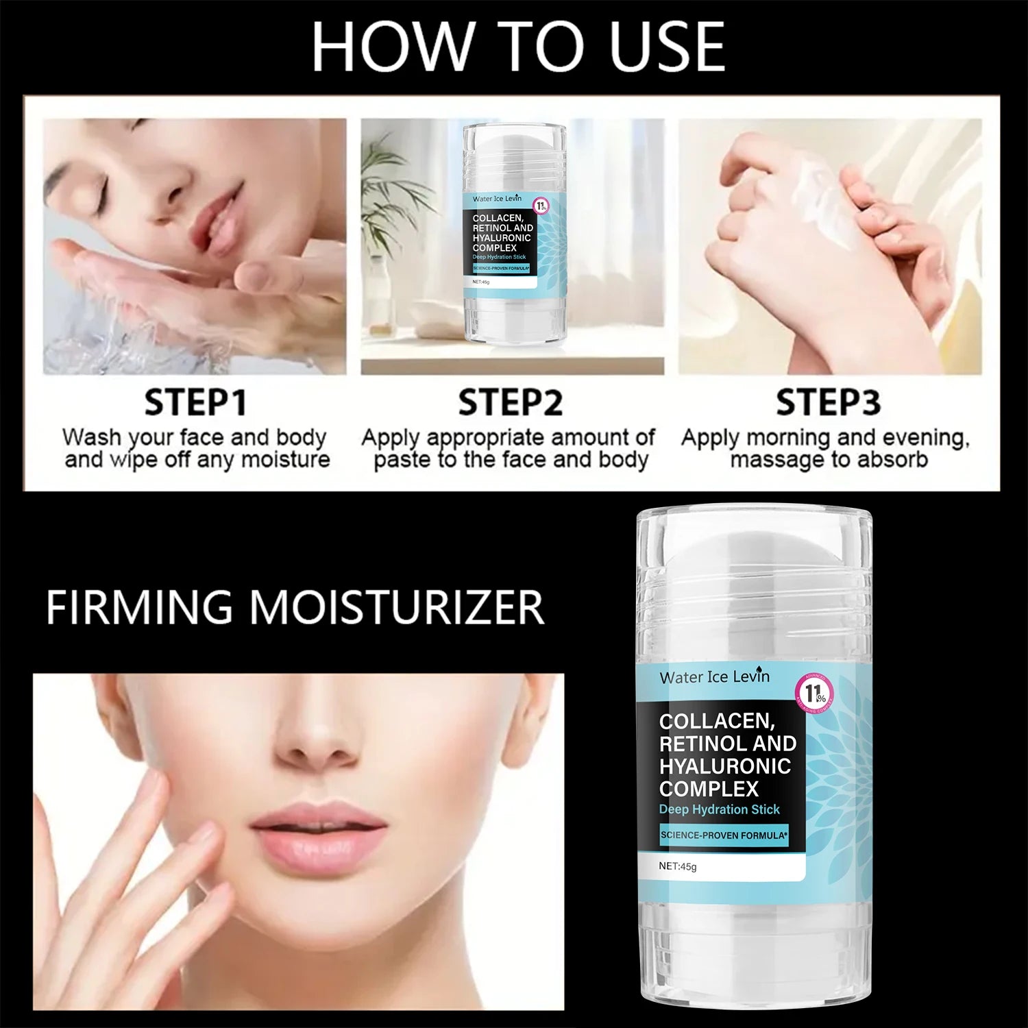 Retinol Collagen Firming Face & Neck Stick – Moisturizing Facial Care Stick Oasis Select