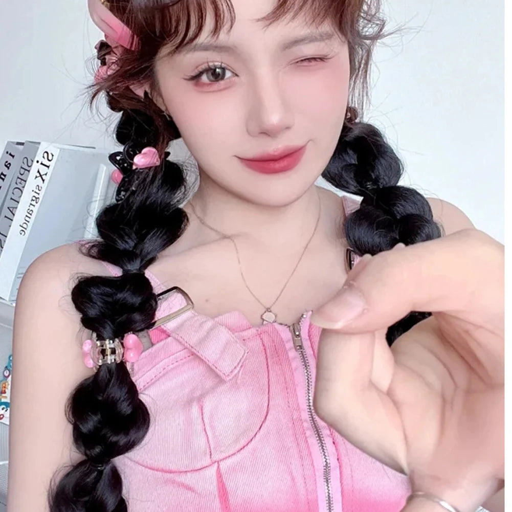 Synthetic Bubble Braid Ponytail Wig – Clip-In Hair Extension