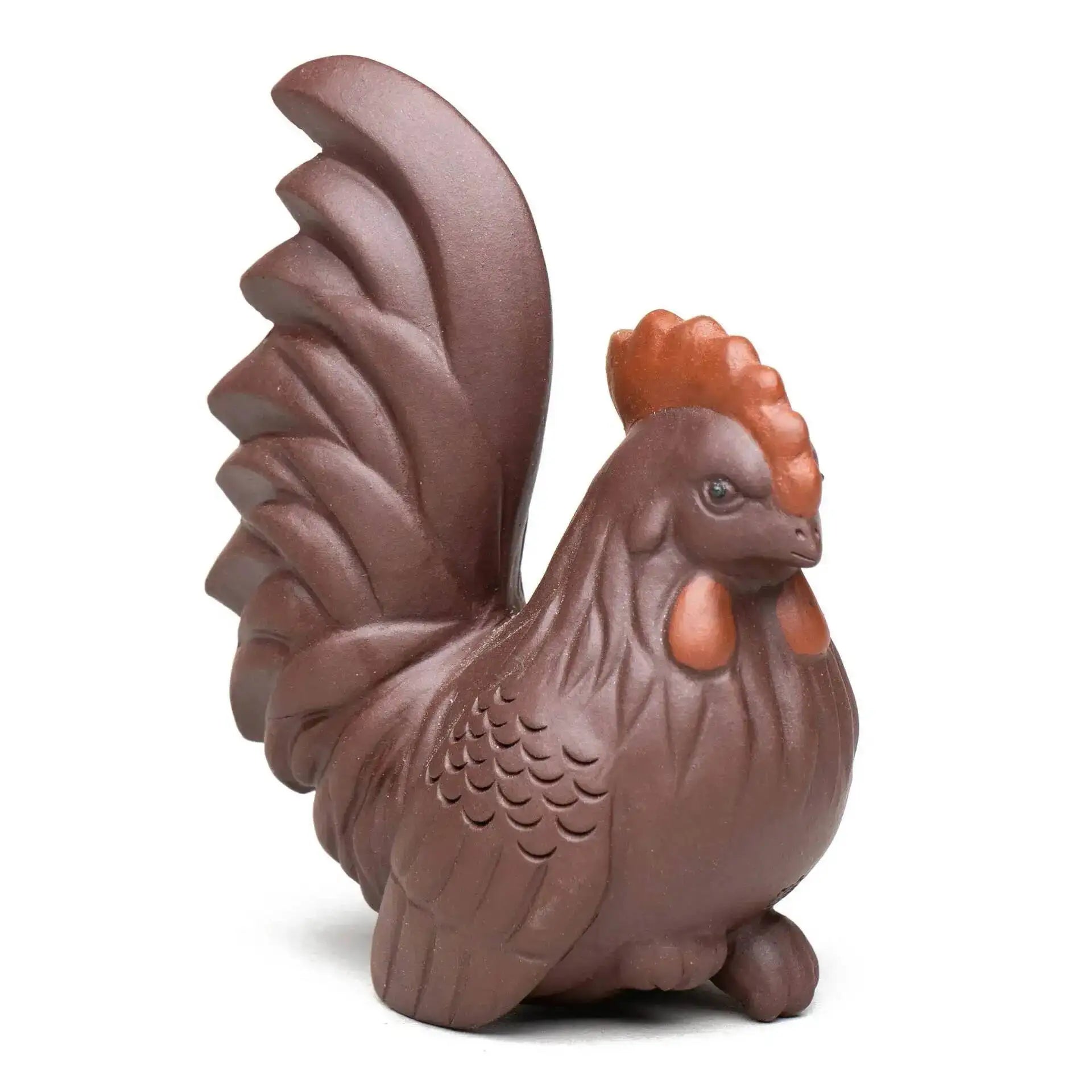 Yixing Zisha Tea Pet Zodiac Rooster Ornament Handmade Rooster Sculpture Tea Set Accessories Purple Clay Good Luck and Oasis Select