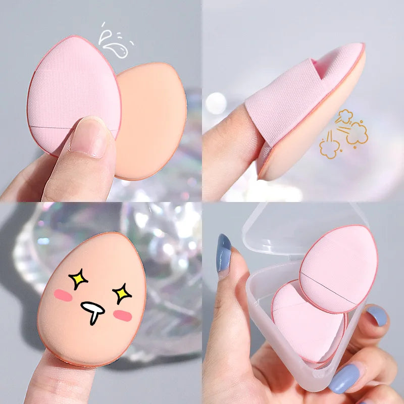 1/6/10Pcs Mini Finger Puff Foundation Small Air Cushion Powder Sponge Face Concealer BB Cream Cosmetic Applicator Makeup Tools Oasis Select