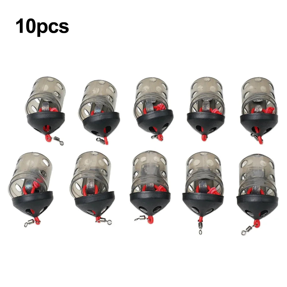 1/10PCS Cap Swim Feeders For Maggot Groundbait Fishing Accessories Outdoor Carp Fishing Tackle Tool Catfish Feeder Basket Oasis Select