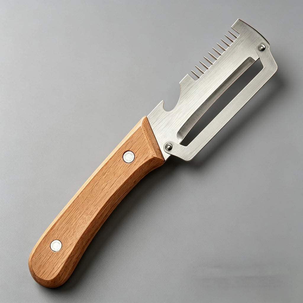 Stainless Steel Peeler with Wooden Handle | Multi-Function Vegetable Peeler Oasis Select 1pcs wooden