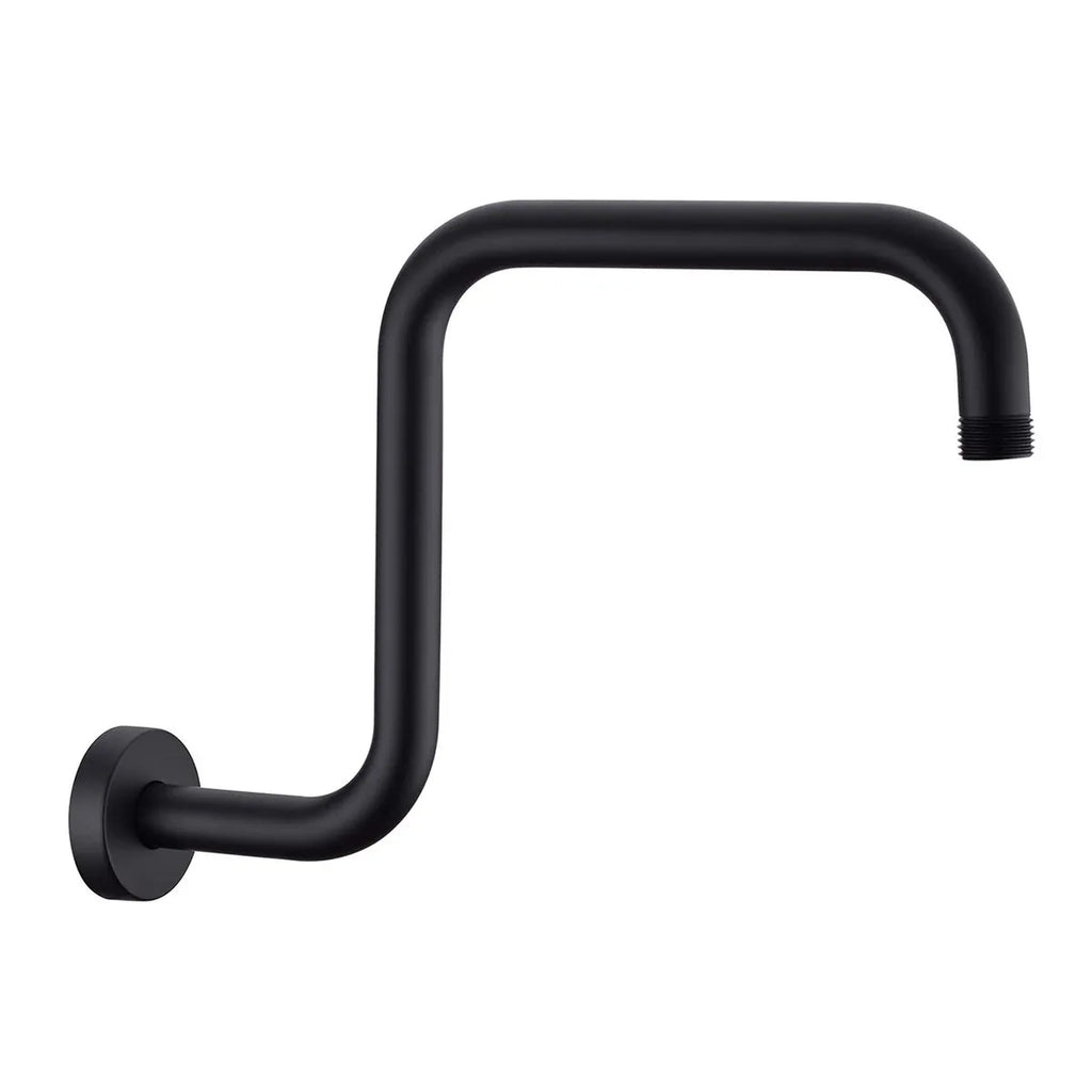 Wall Shower Head Pipe Arm Stainless Steel Shower Head Rainfall Tube Riser Extension Bracket for Bathroom Hardware Accessories Oasis Select BLACK