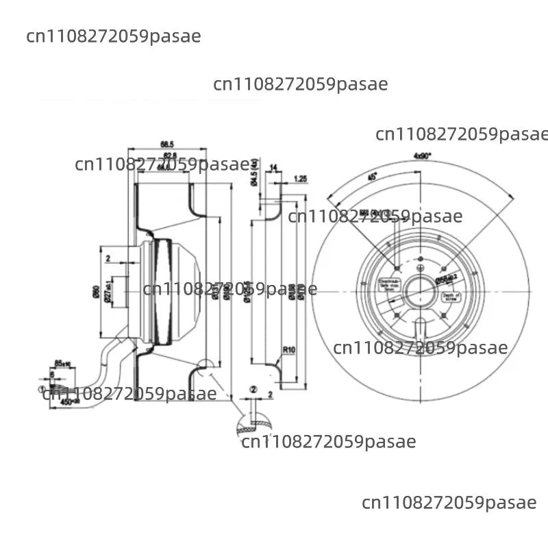 R2E190-AO26-05 Inverter Centrifugal Fan AC230V 58/75W 2500/2700RPM