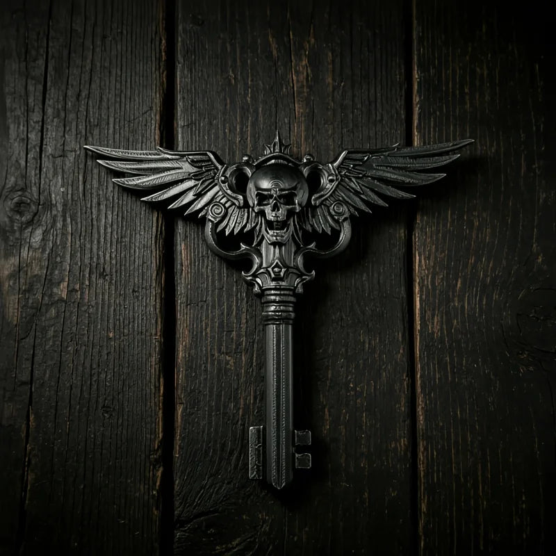 Gothic Skull Key Figurine Retro Art Statue Niche Creative Ornament Desktop Decor for Home Bookshelf Stylish Decoration Gift Oasis Select