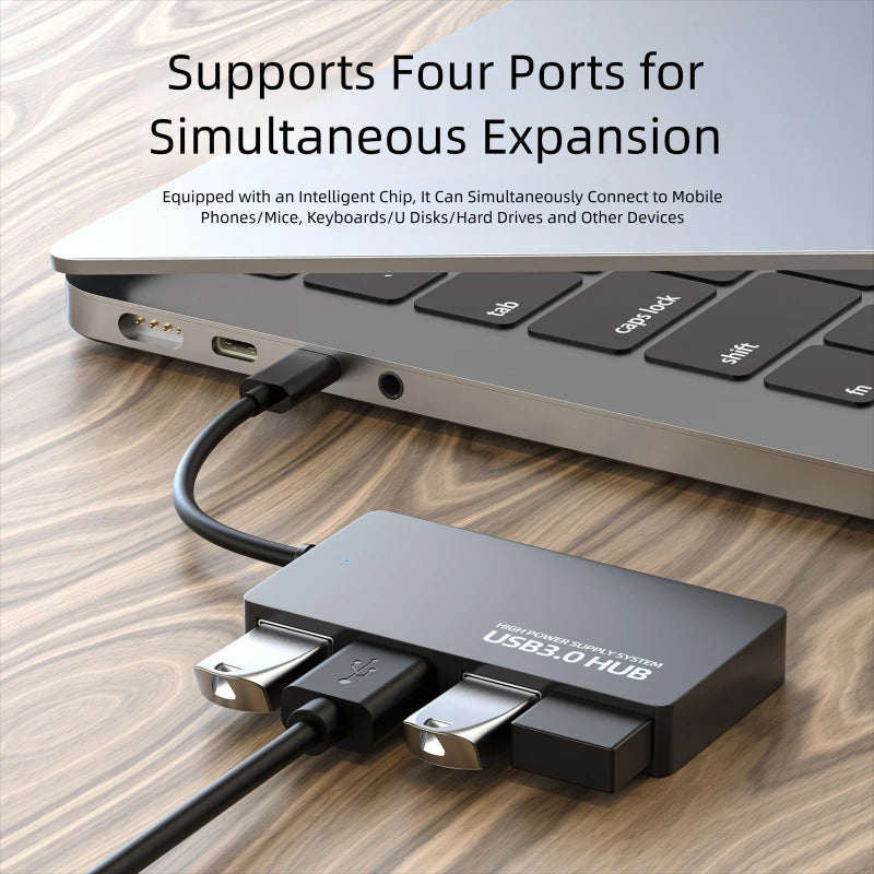 USB 3.0 Hub High Speed 4 Ports HUB Adapter Data Cable Splitter Expander Support Multi Systems Plug and Play Multi USB Adapter Oasis Select