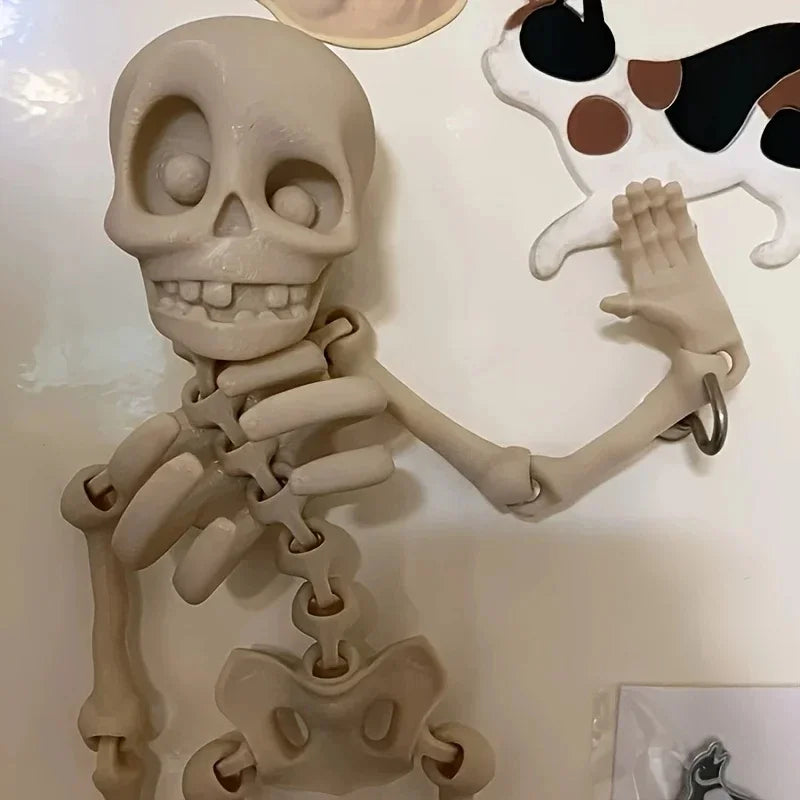 1Pc Magnetic Poseable Skull Fridge Magnet Funny Halloween Gift Easter Kitchen & Dining Decor Home Accessory, Quirky Decor Oasis Select