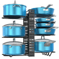 Pot Rack Organizer Under Cabinet,8 Tier Adjustable Pot Organizers Inside Cabinet,Pan Storage Organizer Rack for Storing Pots Pan Oasis Select 8 Layers Double Side
