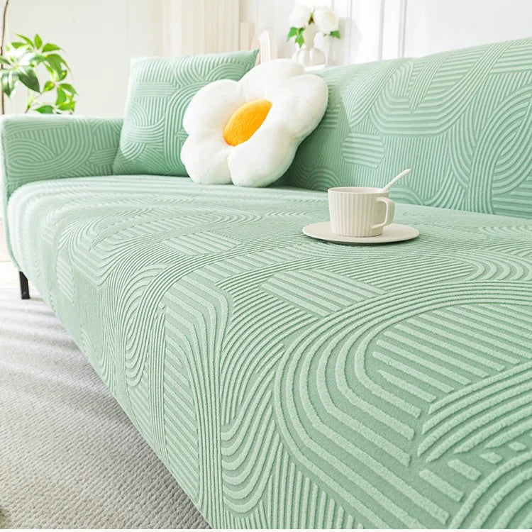 Cream-style Fully Wrapped Sofa Cover All-season Lazy Sofa Cover Cat Scratch-resistant Sofa Cushion Couch Covers for Sofas Oasis Select Matcha green 3 person 190-230cm