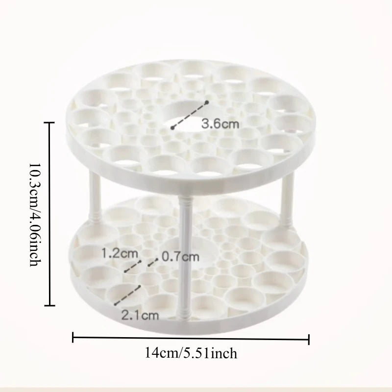 New Thickened Makeup Brush Storage Rack Detachable and Washable Circular Makeup Brush Holder Pen Holder Oasis Select White