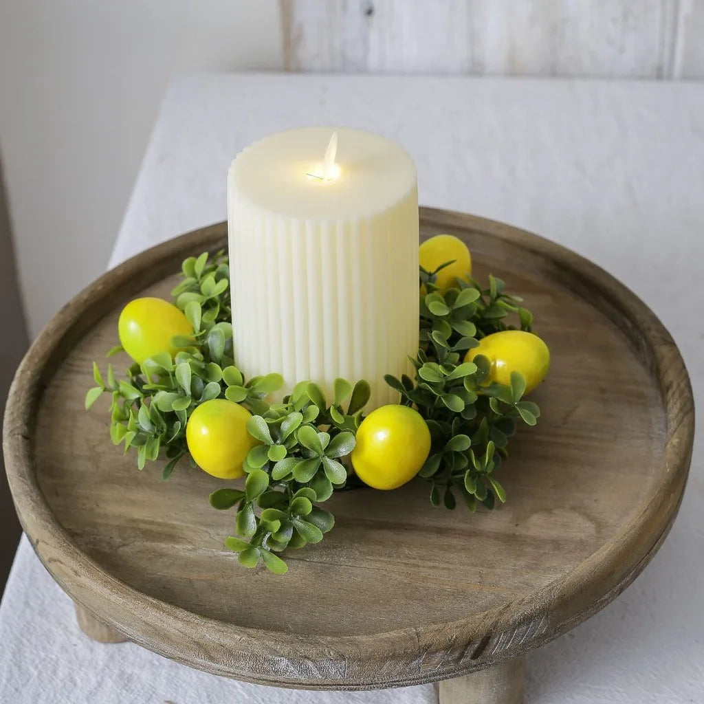 Candle Holder Artificial Table Centerpiece Decor Artificial Lemon Wreath Vivid Pillar Candle Holder For Festival Arrangement Oasis Select
