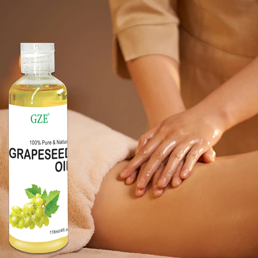 GZE Pure Grapeseed Oil – Vegan Skin & Hair Moisturizer 118ml