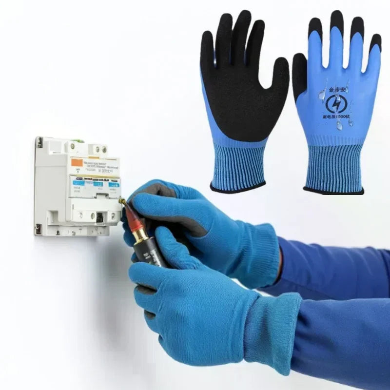 1 Pair 1000V Rubber Touch Screen Insulation Glove Industrial Ultrathin Electrician Insulating Gloves Withstanding Voltage Oasis Select