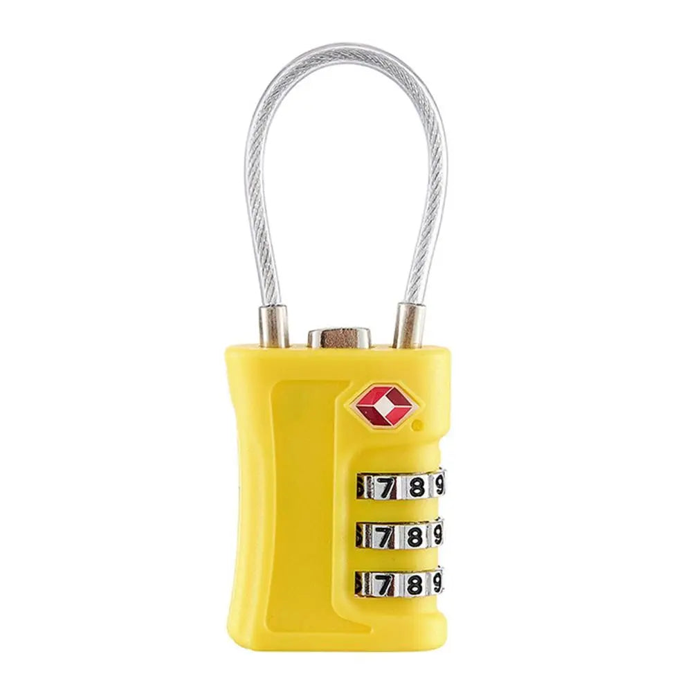 Portable Travel Cabinet Locker 3 Digit Combination Lock Luggage Password Lock TSA Customs Code Lock Contrast Color Padlock Oasis Select Yellow