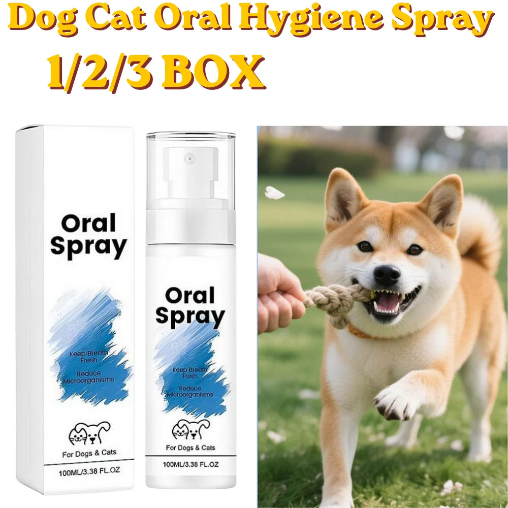 Professional Pet Breath Spray 1/2/3 BOX for Bad Breath Dog Cat Oral Hygiene Cleaner Fresh Scent Gum Protection Plaque Oasis Select