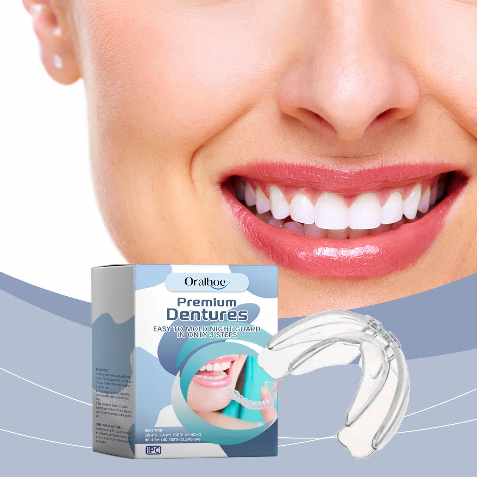 1pcs Mouth Guard Braces Teeth Protector Dental Orthodontic Anti Snoring Device Prevent Bruxism Teeth Retainer Invisible Braces Oasis Select