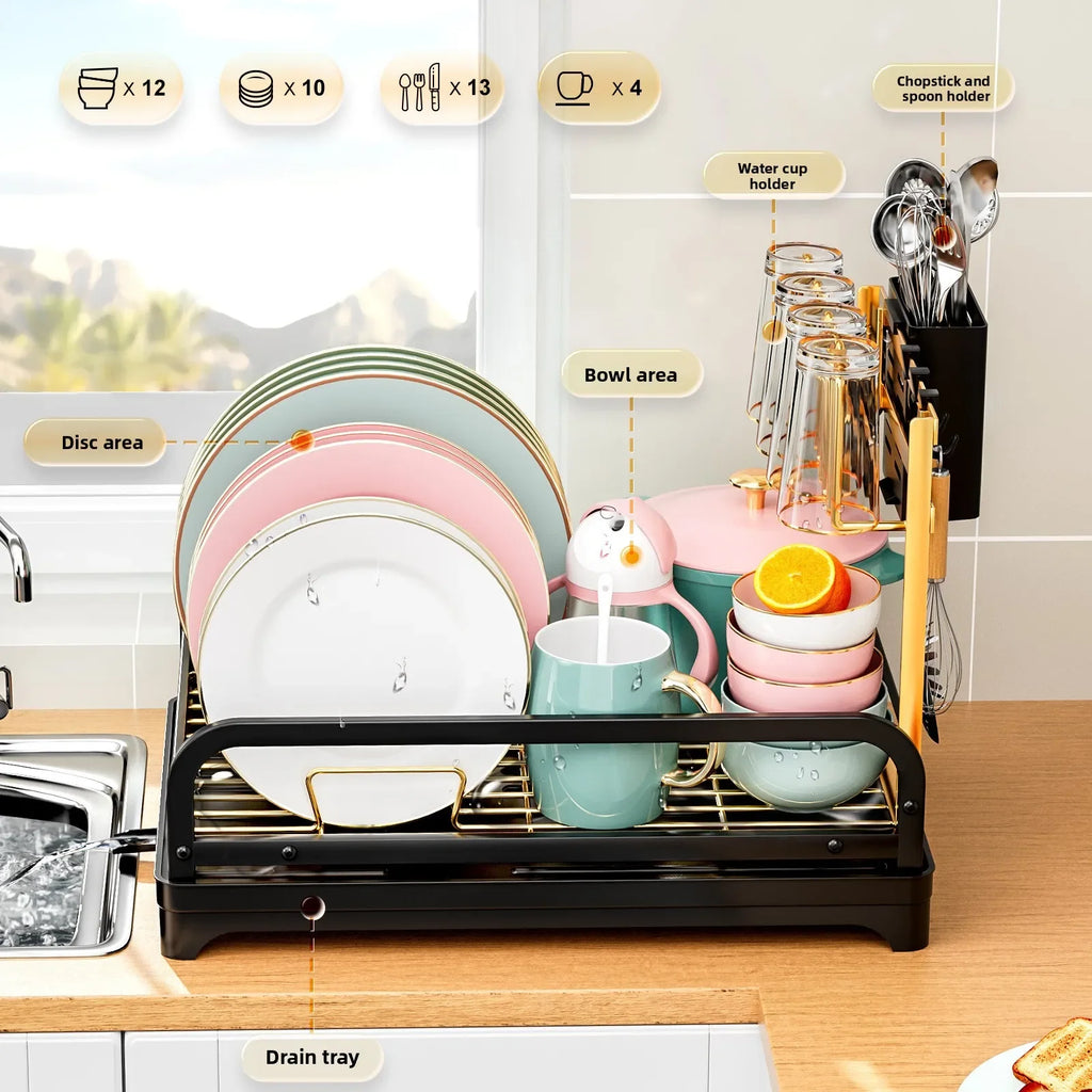 Kitchen Drying Rack Drain Rack Next to Dishwasher Tableware Storage Rack Cup Rack Cutlery Dish Rack Oasis Select