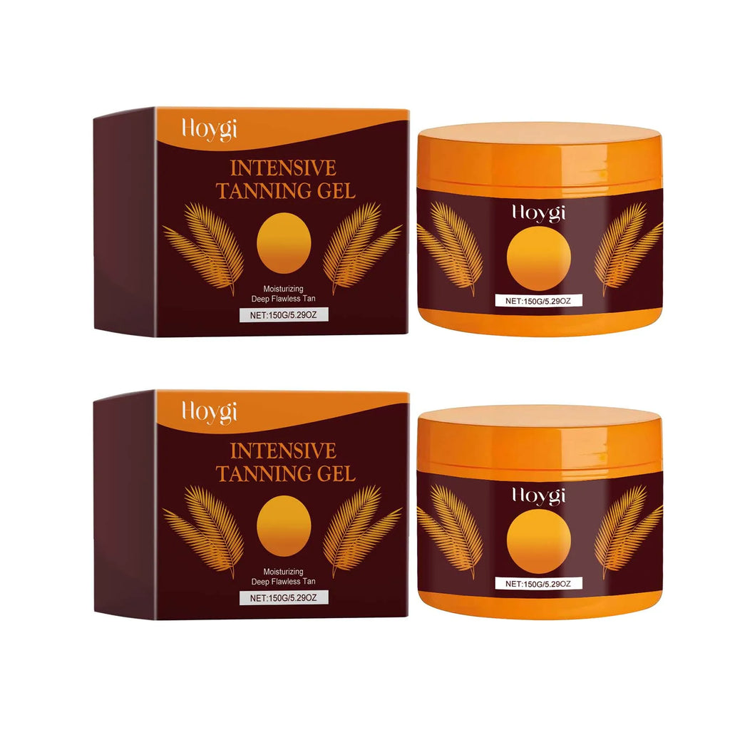 Sunless Tanning Gel Intensive Self Tanner Face Body Natural Bronzer Wheat Moisturizing Hydrating Summer Sunbed Self Fake Tan Gel Oasis Select 2 x 150ml Boxed