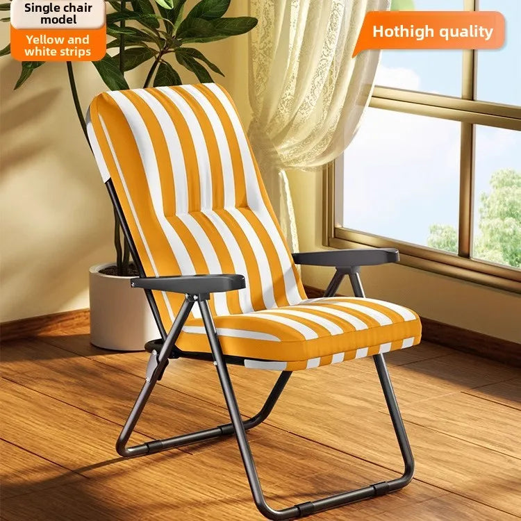 Folding recliner home leisure elderly balcony back chair office lunch break sit and sleep dual-purpose chair Oasis Select Brown