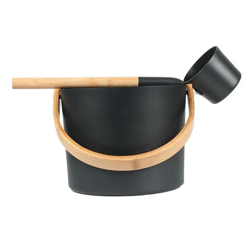 Sauna Bucket Hotel Portable Tool Luxurious Sauna Bucket Long Handle Spoon Bathroom Practical For Shower Bath Accessories Oasis Select
