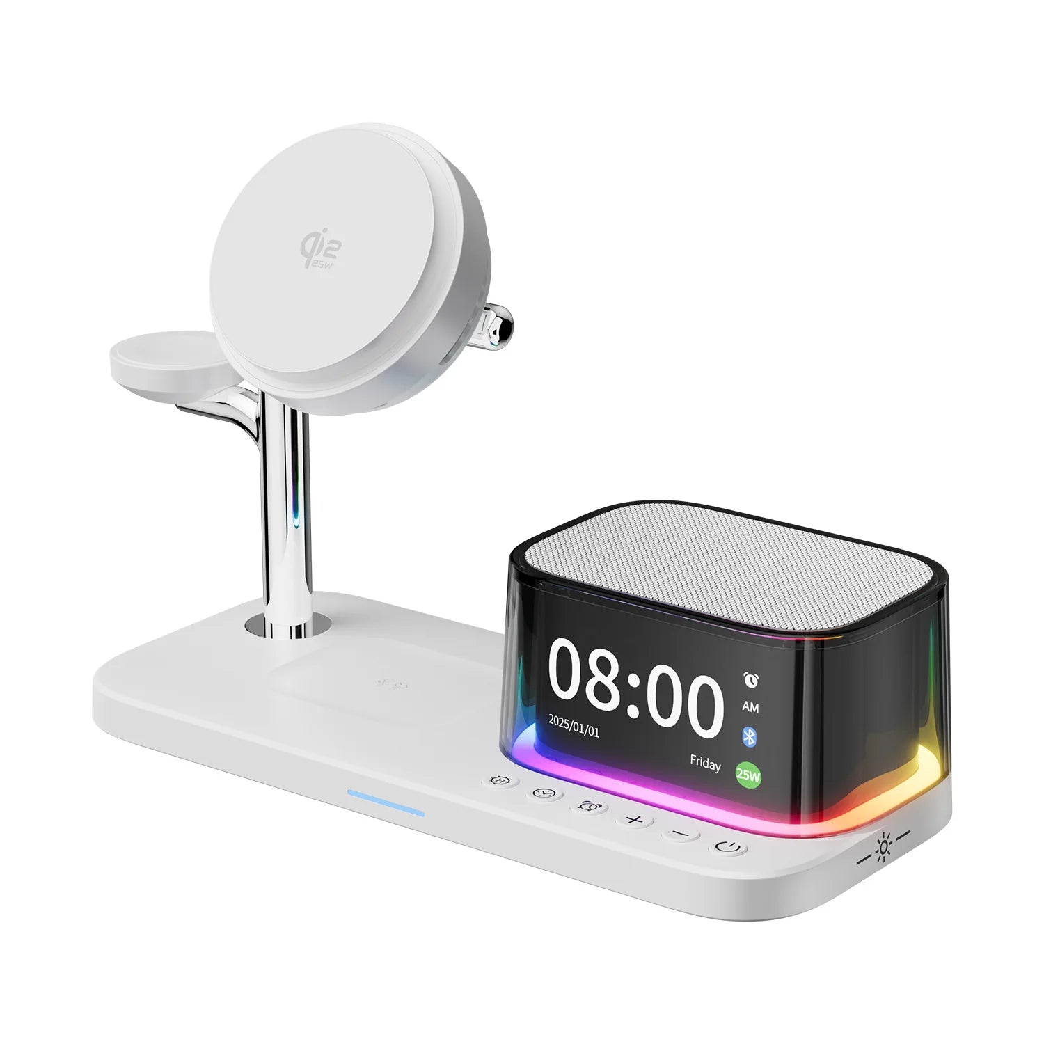 Multi-function Magnetic Suction 5-in-1 25W Wireless Charging RGB Bluetooth Audio Mobile Phone Watch Universal Wireless Charging Oasis Select QI2.2 TEC 1