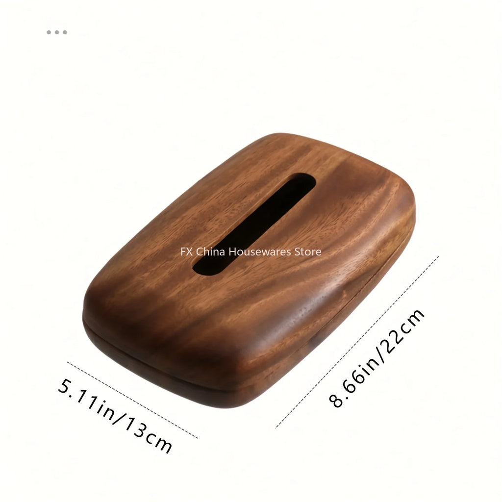 Walnut Wood Tissue Box Cover Holder, Modern Rectangular Design with Removable Lid, Minimalist Home Decor for Tabletop, Bathroom Oasis Select
