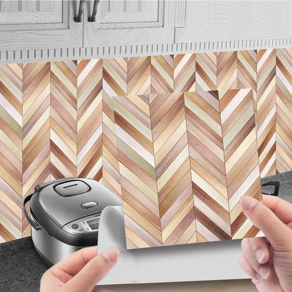 Imitation Wood Grain Texture Tiles Pasted Antique Self-adhesive Retro