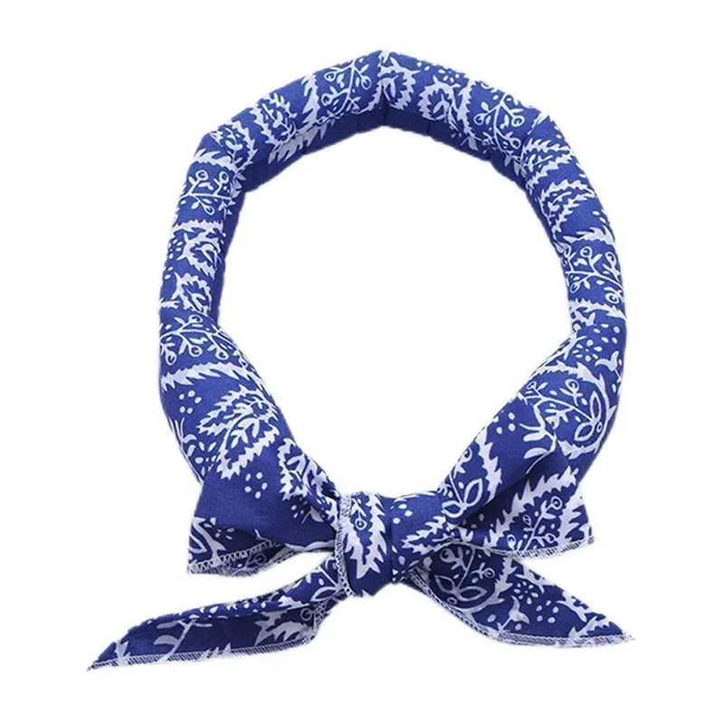 Summer Cooling Ice Neck Cooling Scarf Bandana Body Ice Wrap Tie Refreshing Multifunction Wrist Towel Headband Cooling Accessory Oasis Select 1pcs blue