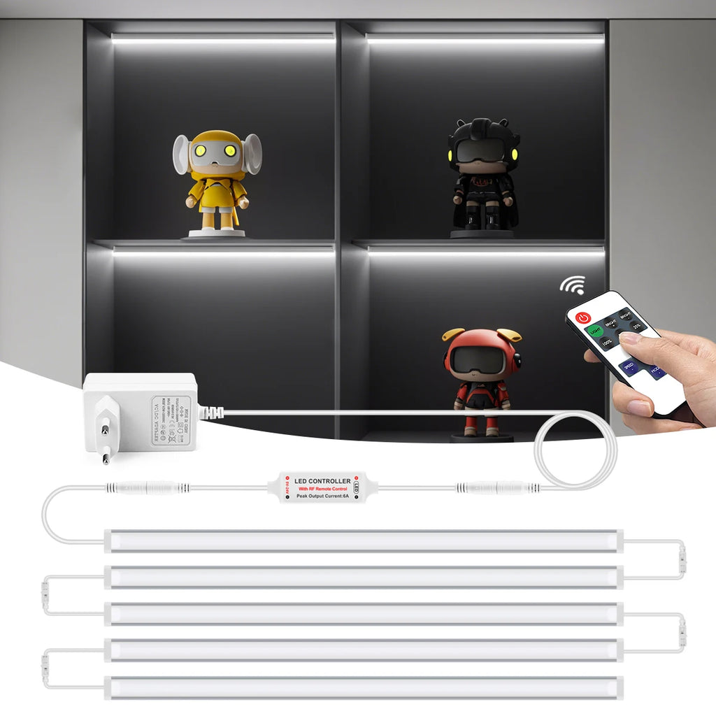 30/40/50CM Linkable Aluminium LED Tube Dimmable RF Remote Control Cabinet Light Bar Kitchen Wardrobe Storage Showcase Backlight Oasis Select