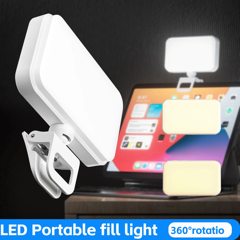 Mini Portable Fill Light LED Video Light Photography Lighting Cell Phone Selfie Livestreaming Fill Lamp Cold and Warm Vlog Lamp Oasis Select