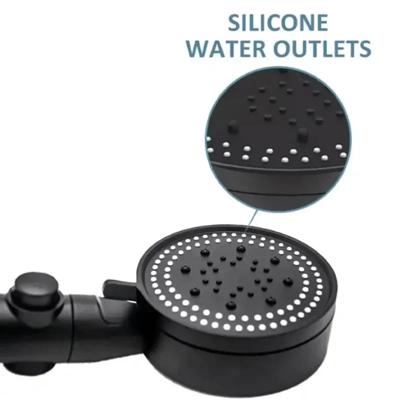 Adjustable High Pressure Shower Head 5 Modes with Hose Water Saving One-Key Stop Spray Nozzle - Bathroom Shower Accessories Oasis Select