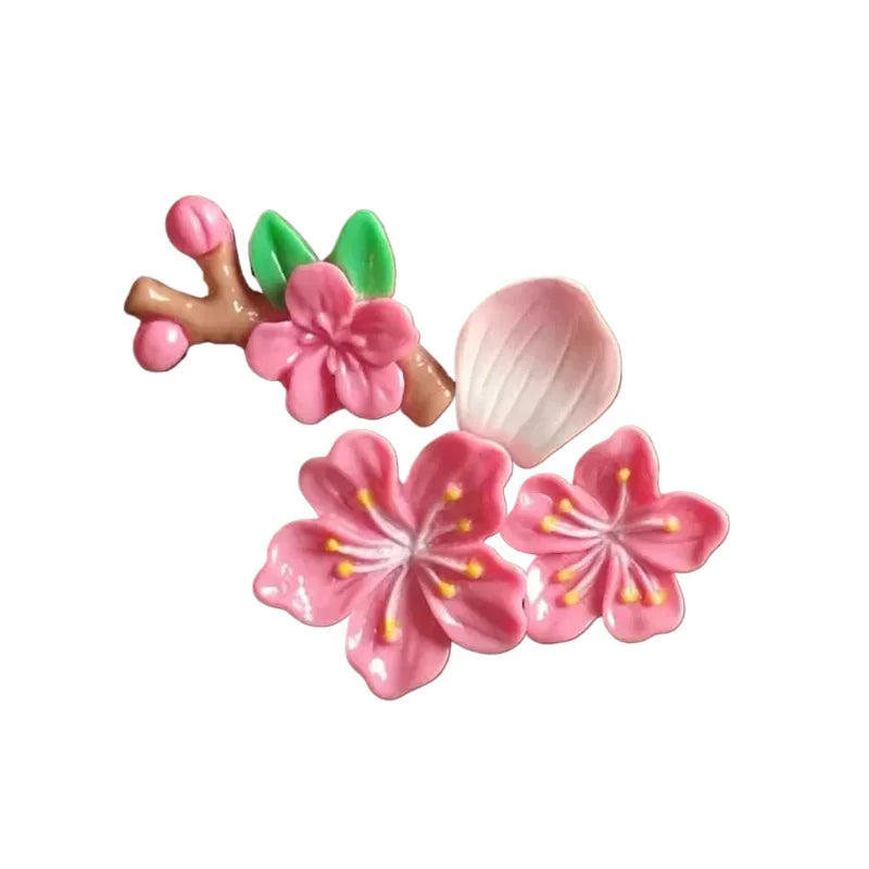 3D cherry blossom car sticker covers scratches, new car rear decoration ornament, electric car DIY decoration sticker Oasis Select 4pcs