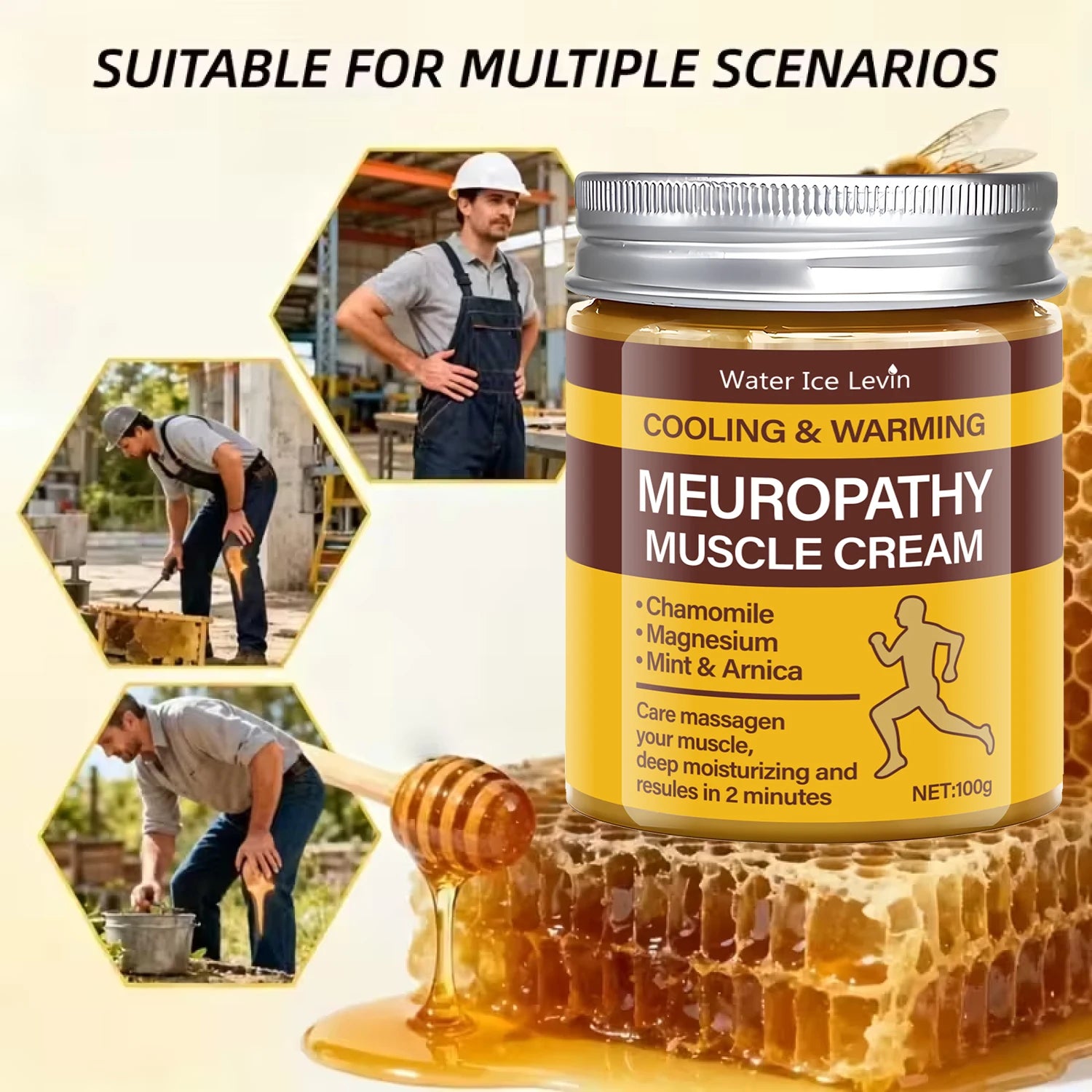 Cooling & Warming Neuropathy Muscle Cream – Chamomile & Magnesium Muscle Relief Cream Oasis Select