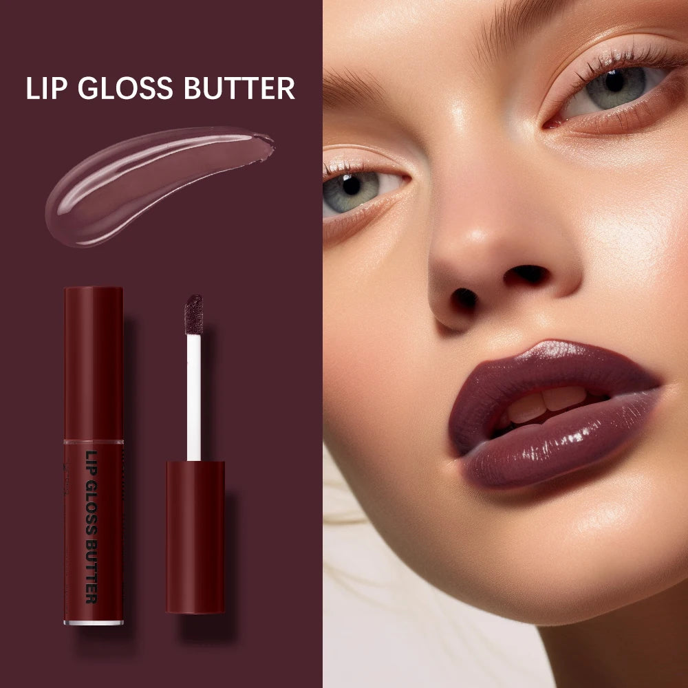 8ml Butter Non-stick Cup Gloss Lip Gloss Moisturizing Mirror Lip Gloss Lasting Color Lip glaze Dye Lip Liquid Makeup For Women Oasis Select