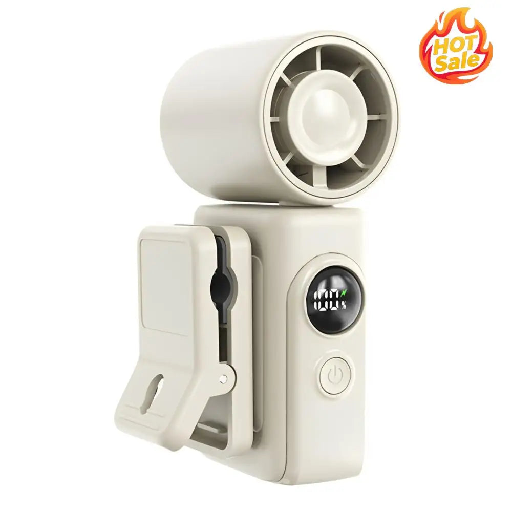 Type-C ABS Clip Cooler Fan with Handheld & LED Display Clamp Cooler Rotatable Fan 2400mAh for Shirt & Waist Travel Accessories Oasis Select
