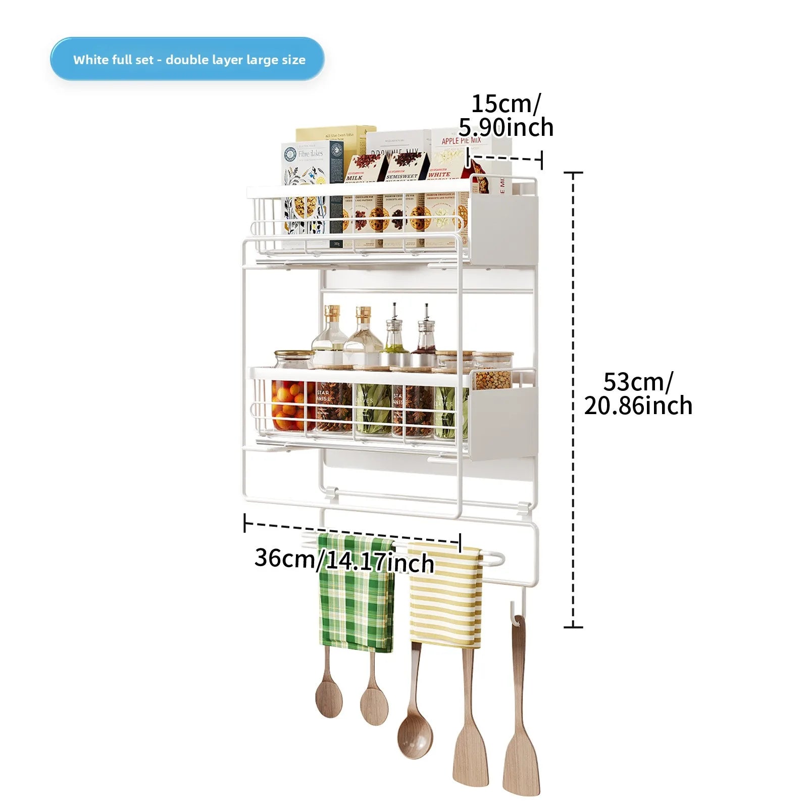 Magnetic suction pull refrigerator rack Multifunctional magnetic seasoning rack Kitchen roll paper rack Refrigerator side Oasis Select Double Large QT