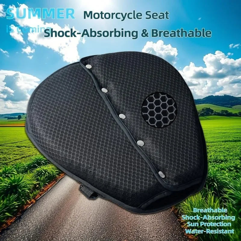 3D-Honeycomb Motorcycle Gel Seat Cushion Structure Shock Absorption Breathable Motorcycle Gel Seat Pad for Long Rides Oasis Select