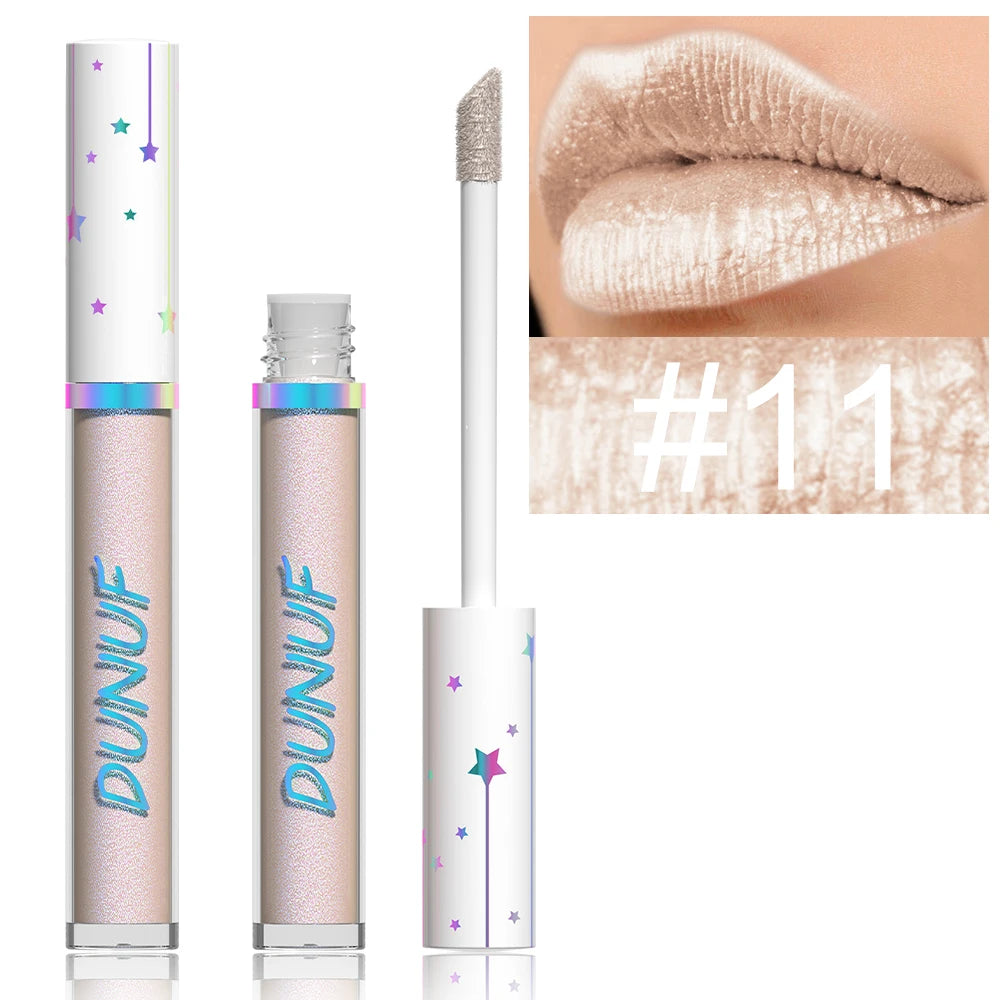 DUNUF 12 Lipstick Pearl Long-lasting Waterproof, non-bleach, non-stick cup lip gloss Oasis Select 11
