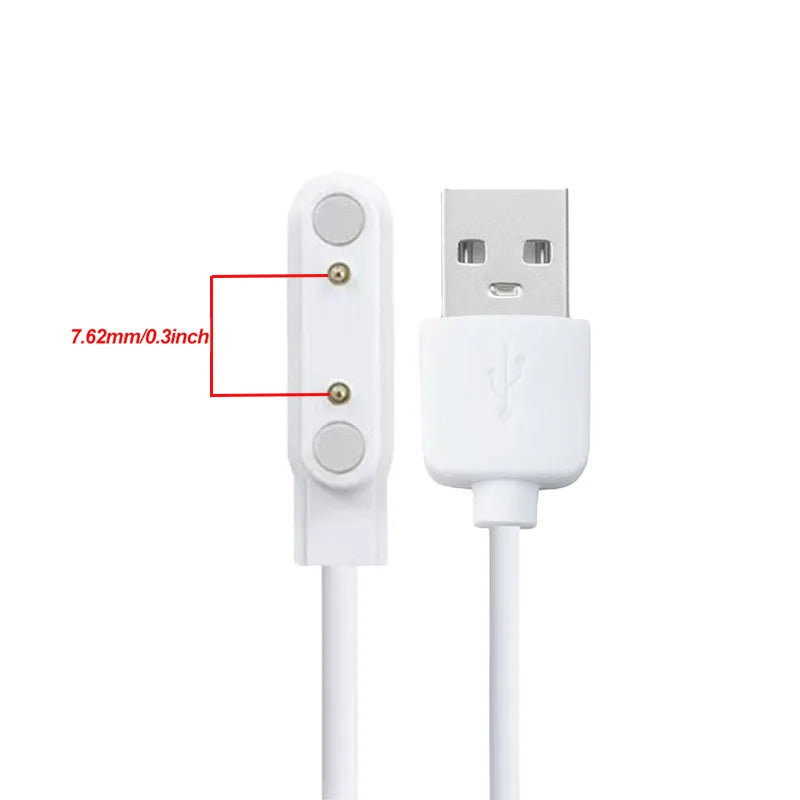 Magnetic Smartwatch Charging Cable 2-Pin 4-Pin USB Smartwatch Charging Cable Oasis Select GS18 White
