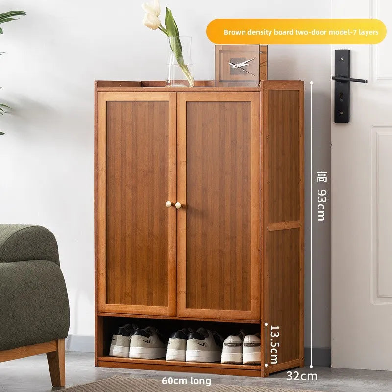Shoe cabinet, shoe rack, simple door, good-looking home interior, bedroom, dormitory, small narrow solid wood storage Oasis Select Double door 7