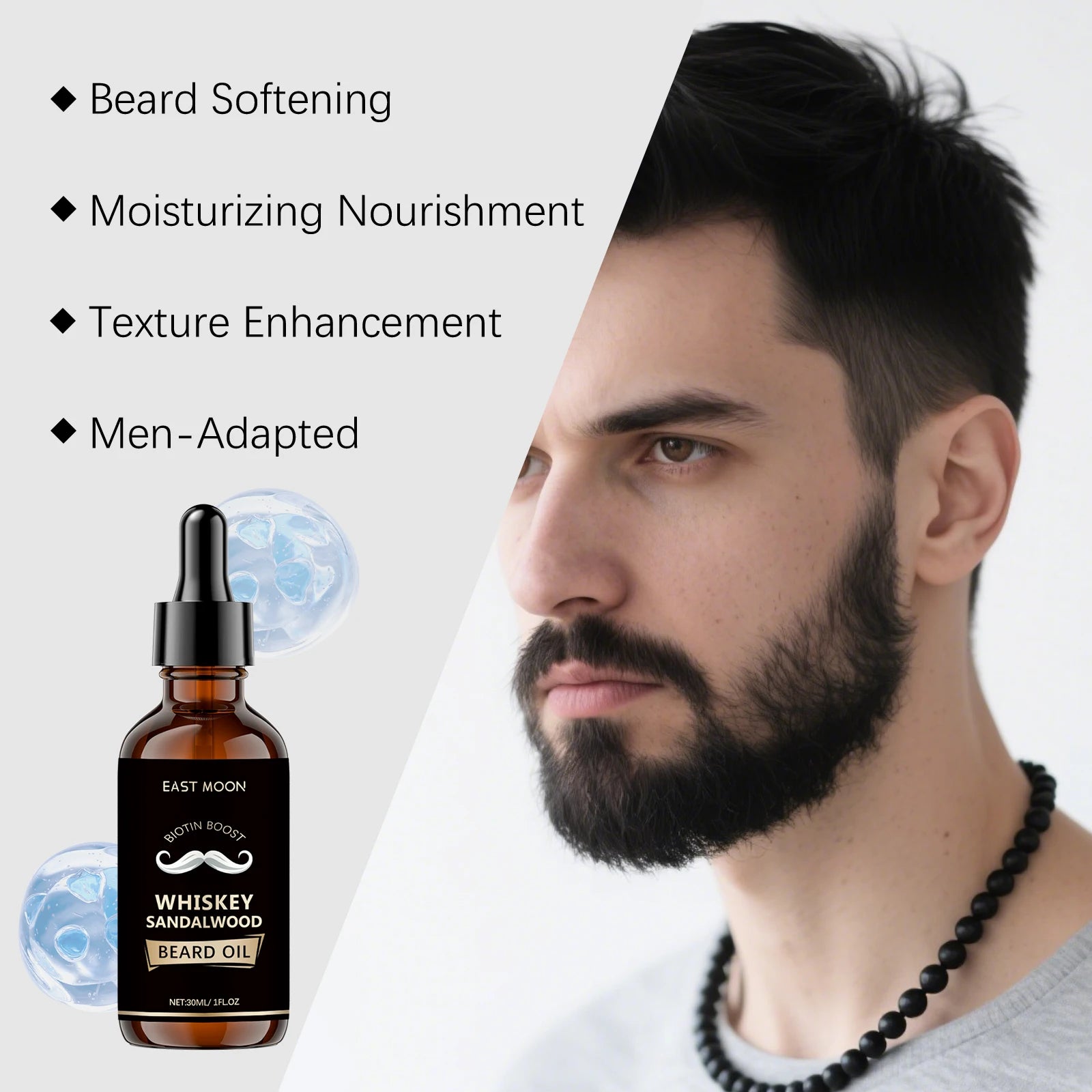 Rosemary Beard Care Essential Oil for Men's Thick Soft Smooth Nutritious Beard Oil Beard CareSoftening Styling Non-Greasy Oasis Select